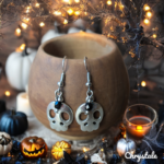 Boucles d'Oreilles - Halloween - Tête de Mort Noire