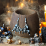 Boucles d'Oreilles - Halloween - Araignée Blanche Noire
