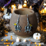 Boucles d'Oreilles - Halloween - Araignée Jaune