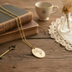 Collier Doré avec Pendentif Fleur de Naissance 08 - Coquelicot d'Aout