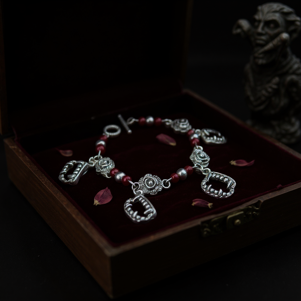 photonjnk (15) Bracelet Halloween - Dents de Vampire & Fleurs – Image 1