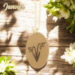 Collier Doré avec Pendentif Fleur de Naissance 01 - Perce-Neige de Janvier – Image 2