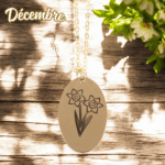 Collier Doré avec Pendentif Fleur de Naissance 12 - Narcisse de Décembre – Image 2
