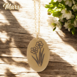 Collier Doré avec Pendentif Fleur de Naissance 03 - Jonquille de Mars – Image 2