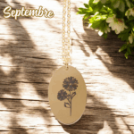 Collier Doré avec Pendentif Fleur de Naissance 09 - Aster de Septembre – Image 2