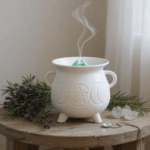 Brûle-Parfum - Chaudron triple lune blanc – Image 2