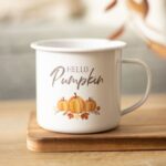 Hello Pumpkin – Mug Émaillé Style Automnal