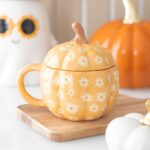 Pumpkin Bloom – Mug Citrouille Céramique à Fleurs Vintage (Bobo)