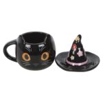 Witchy Whiskers – Mug Céramique Chat & Chapeau Fleuri – Image 4