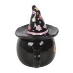Witchy Whiskers – Mug Céramique Chat & Chapeau Fleuri – Image 5
