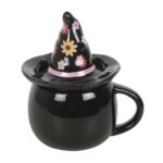Witchy Whiskers – Mug Céramique Chat & Chapeau Fleuri – Image 3