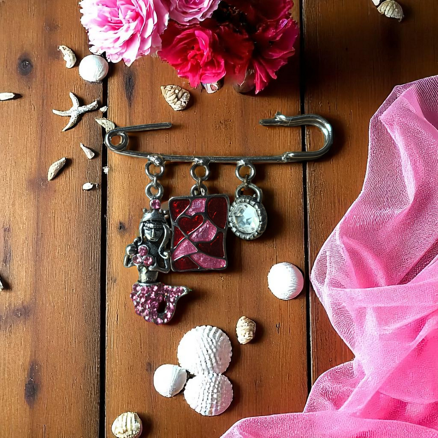 broche sirene rose-Photoroom Broche Sirène Cœur d’Océan – Image 1