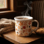 Mug Céramique Motifs Citrouille & Feuilles d’Automne – Image 2