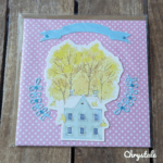 Carte Double "Maison en Fleurs – Forêt Jaune & Pois Roses – Image 2