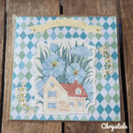 Carte Double "Maison en Fleurs – Bleu & Fleurs Gemmées – Image 2