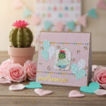 Carte Double "Joyeux Anniversaire – Cactus & Cœurs"