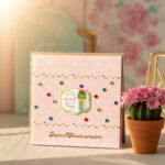 Carte Double "Joyeux Anniversaire - Rose & Strass"