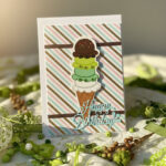 Carte Double "Happy Birthday – Glace Arc-en-Ciel"