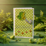 Carte Double "Joyeux Anniversaire – Oiseau Vert & Fleurs"