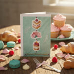 Carte Double "Joyeux Anniversaire – Gâteaux Gourmands"
