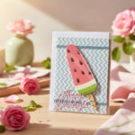 Carte Double "Happy Birthday – Glace Pastèque"