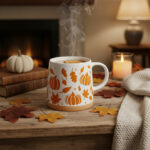 Mug en grès - Citrouille & Feuilles