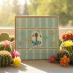 Carte Double "Joyeux Anniversaire – Fleurs & Rayures"