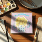Carte Double "Maison en Fleurs – Forêt Jaune & Pois Roses