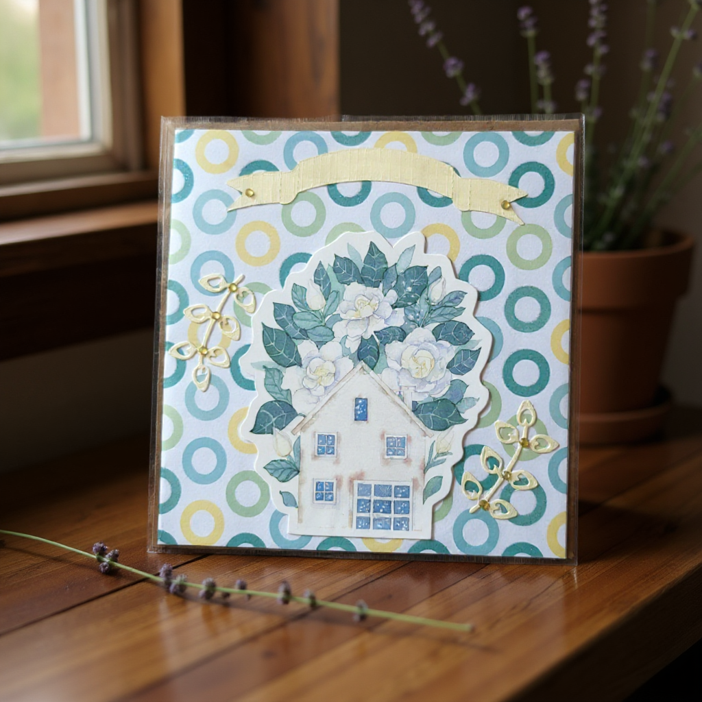 photonjnk (26) Carte Double "Maison en Fleurs – Cercles & Douceur – Image 1