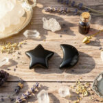 Lune & Étoile – Agate Noire- Protection, Amour fort, Stabilité