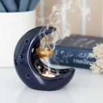 Brûle-Parfum Croissant de Lune Bleue Marine
