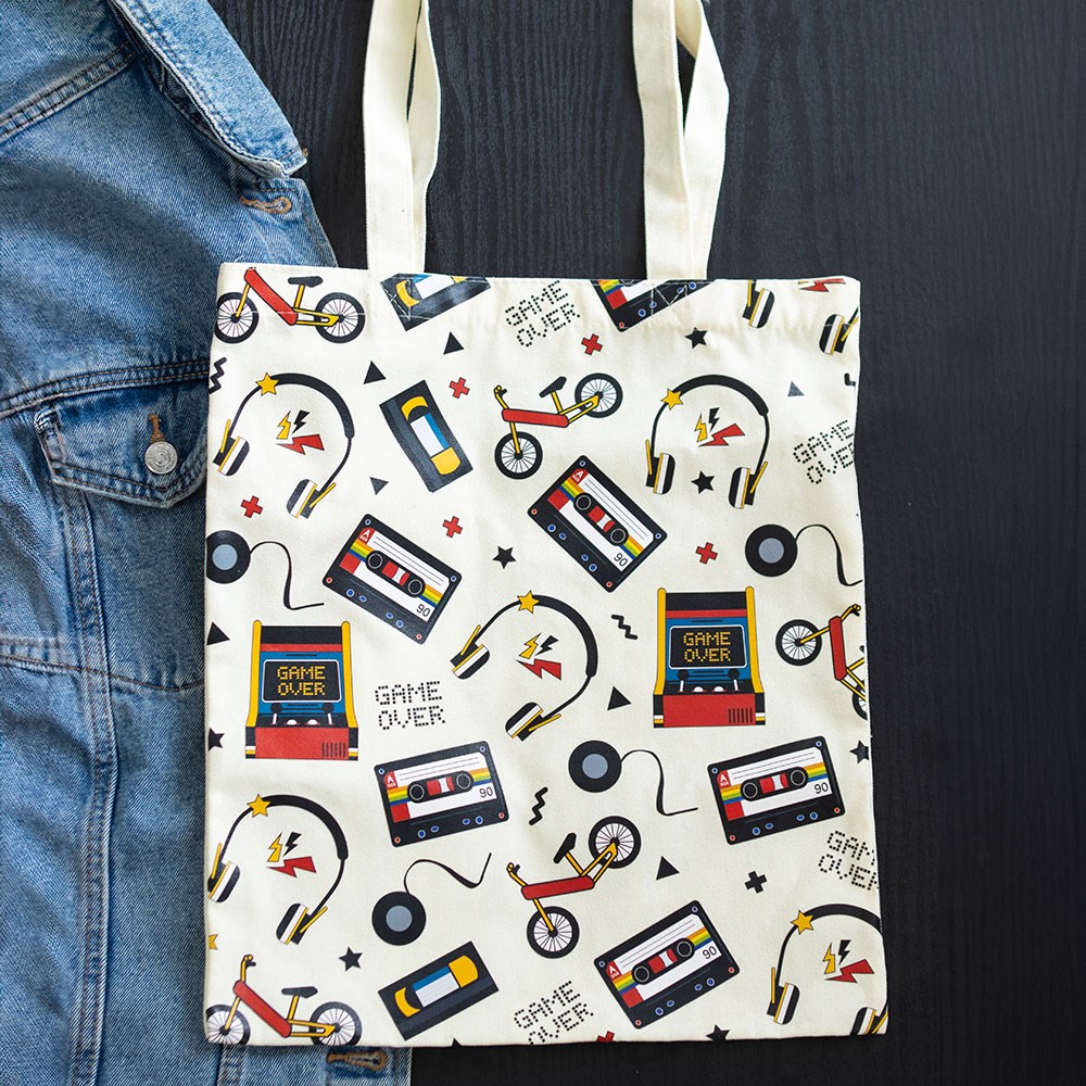 BW_52126 Totebag Retro 80s – Nostalgie Arcade & Style Vintage – Image 1