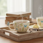 Tasse à motif floral Luna Bloom avec papillon – Image 2