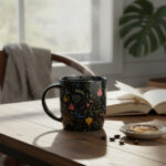 Mug Noir & Motif Floral Enchanté – Image 2
