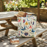 Totebag Midnight Bloom – Crème – Image 2