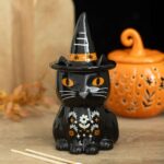 Brûle‑Parfum  “Chat Noir Folklorique” – La Touche Automnale au Charme Mystérieux